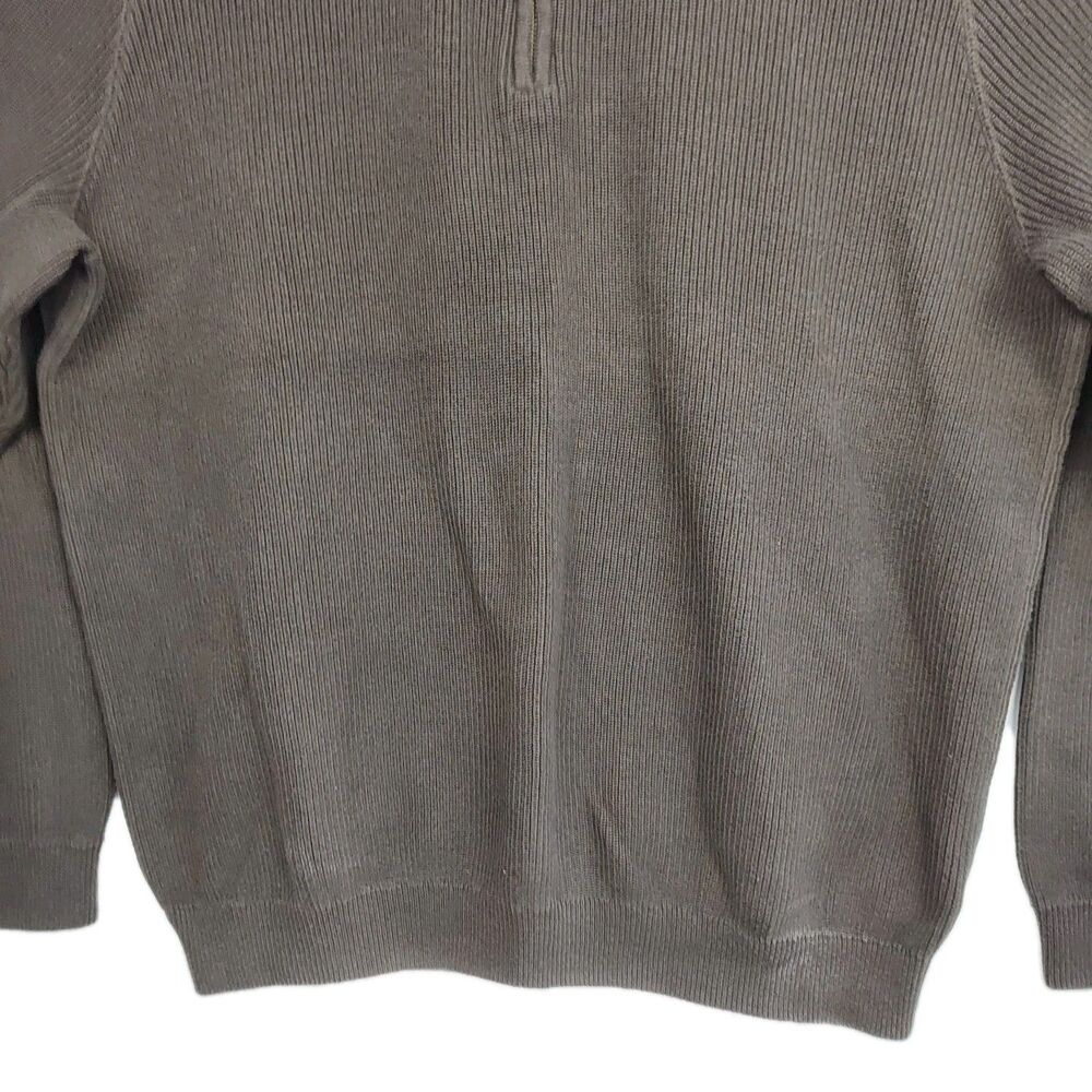 VTG Eddie‎ Bauer 1/4-zip men's pullover sweater, XL Tall, brown, stand up collar - Picture 3 of 10
